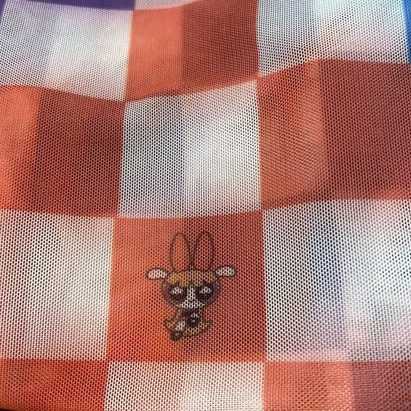 Cartoon Network Powerpuff Girls checkered mesh turtleneck, long sleeve, stretchy - Picture 9 of 11